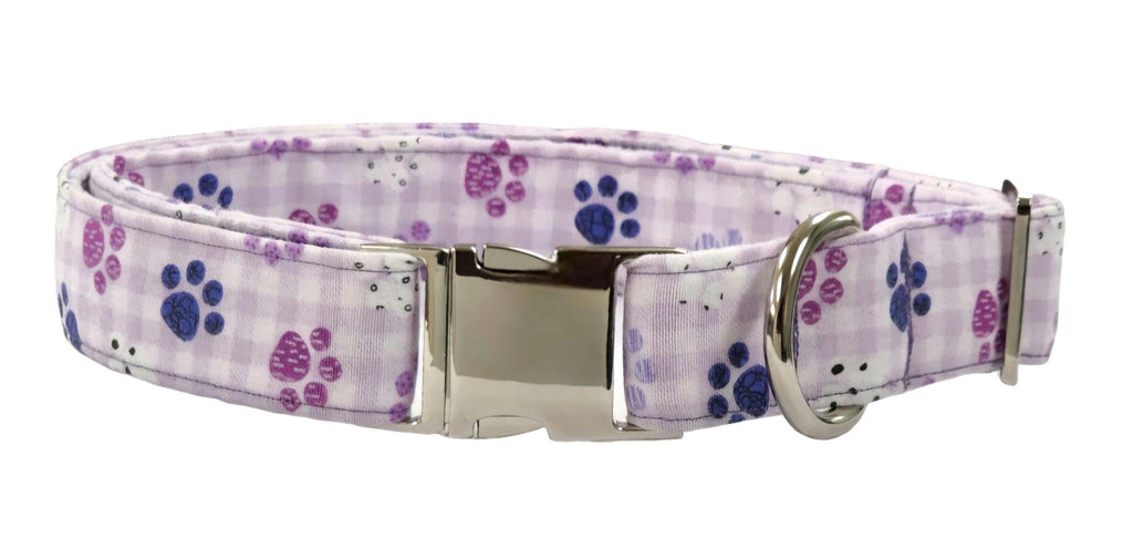 Purple Dog Collar With Paws