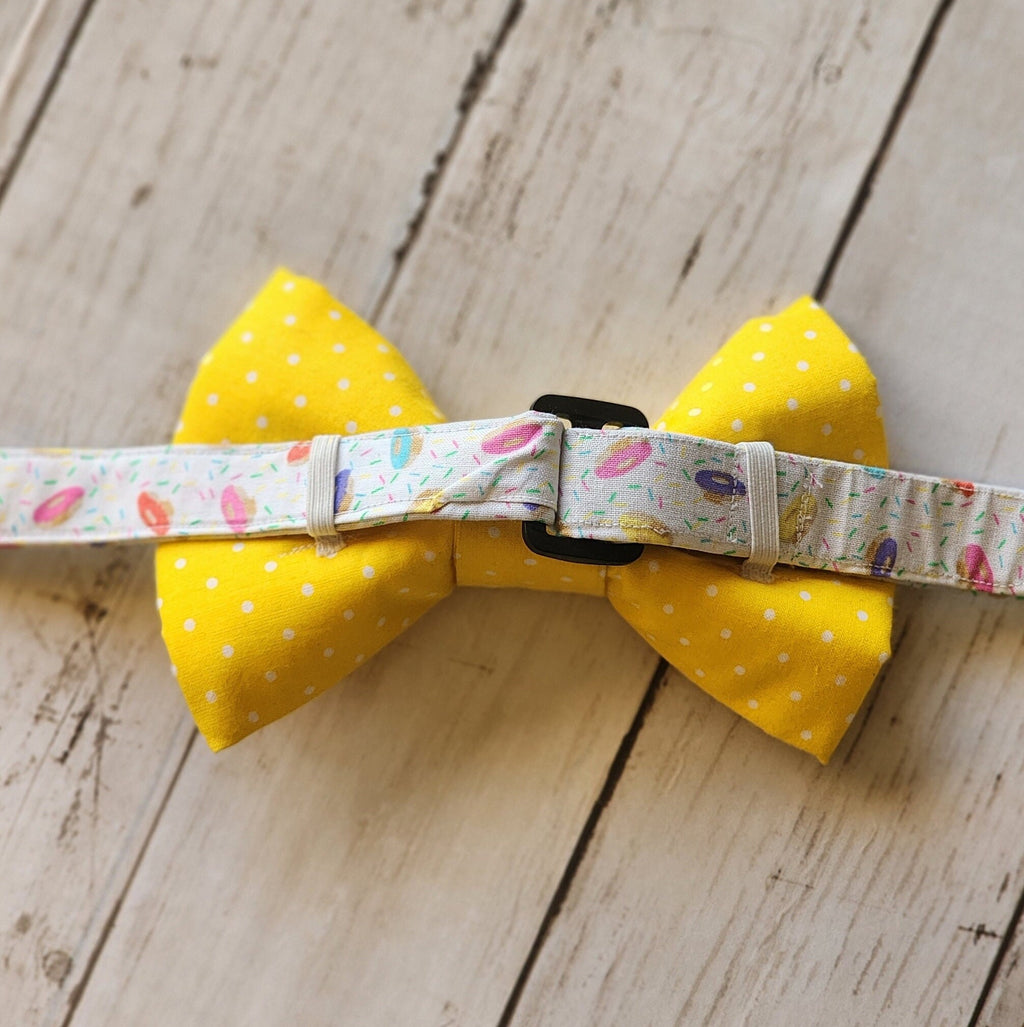 Solid Yellow or Polka Dot Dog Bow Tie