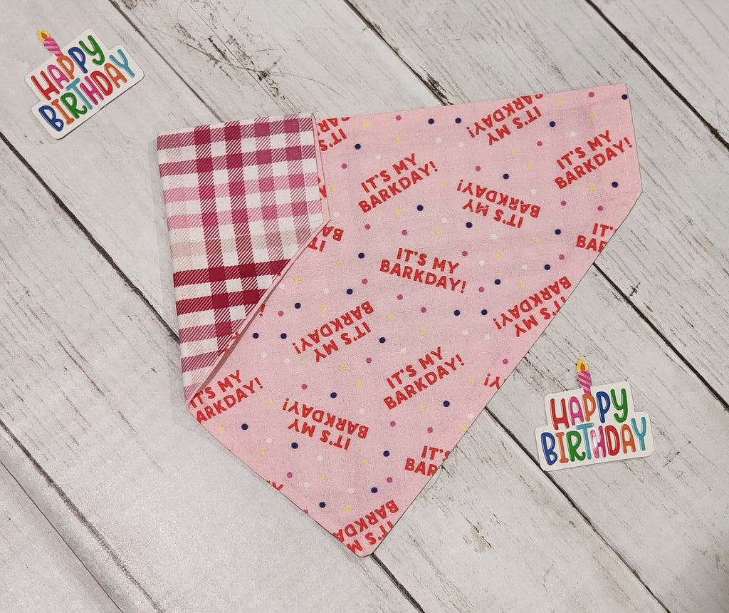 Pink Barkday Bandana