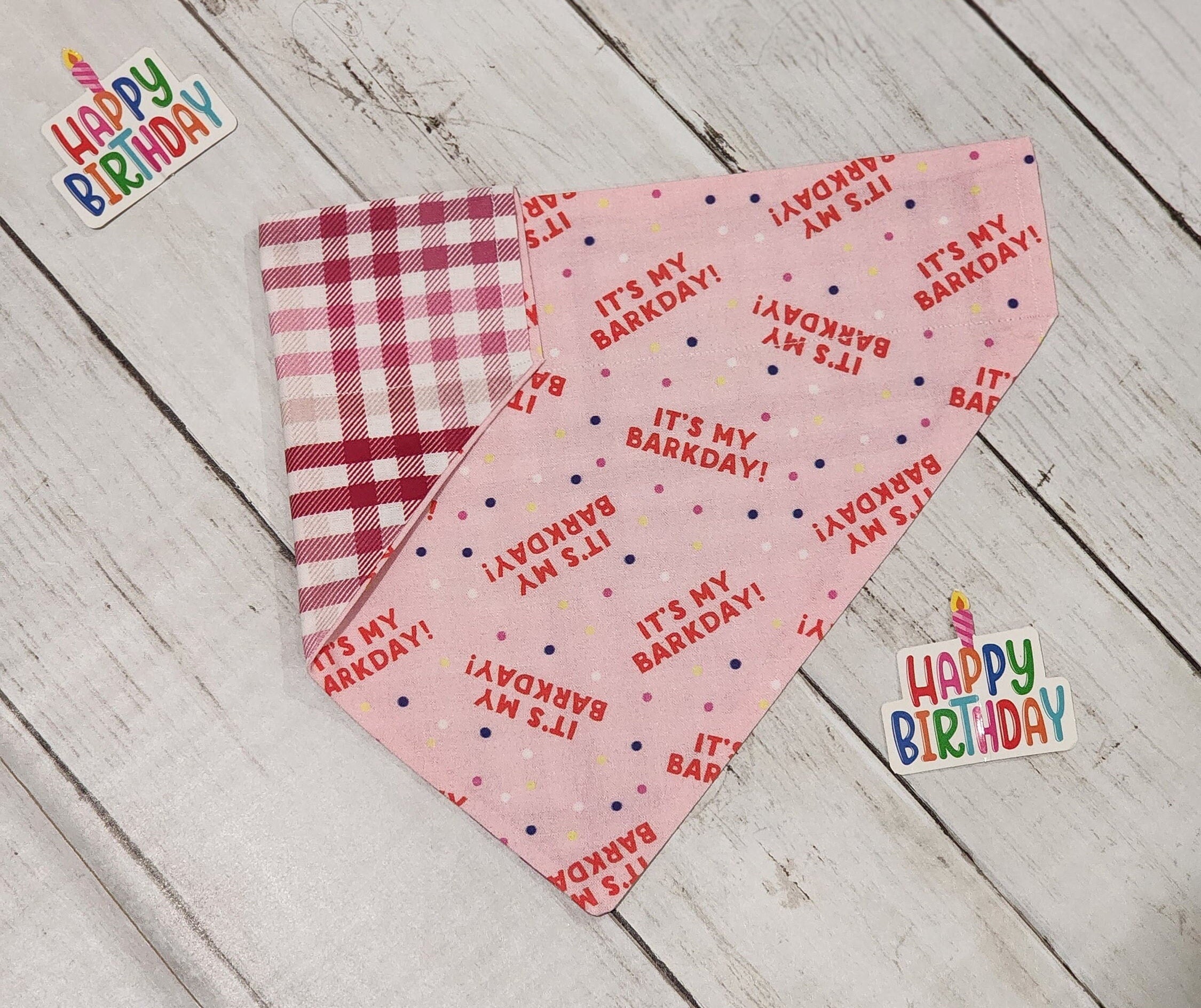 Pink Barkday Bandana