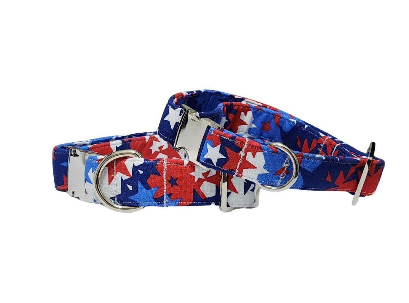 4th of July Red White And Blue Star Dog Collar