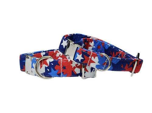 4th of July Red White And Blue Star Dog Collar