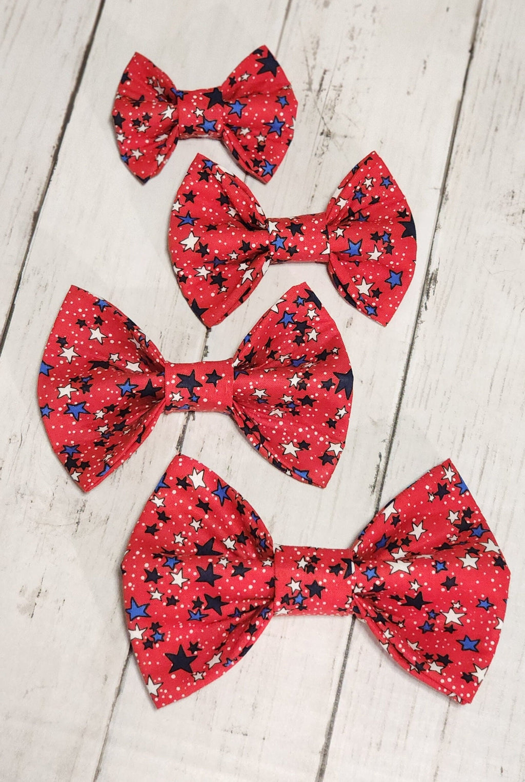 Red Dog Bow Tie With Blue and White Stars