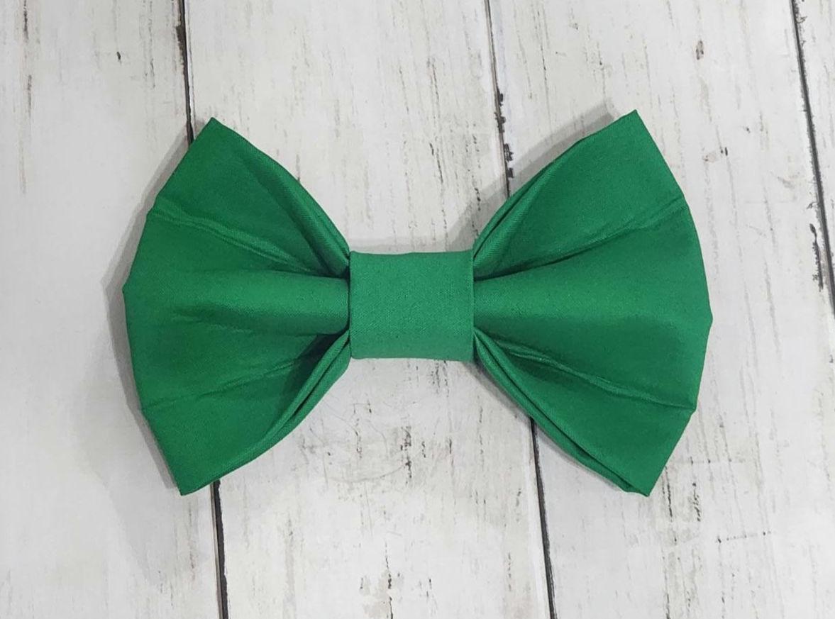 Solid Kelly Green Dog Bow Tie