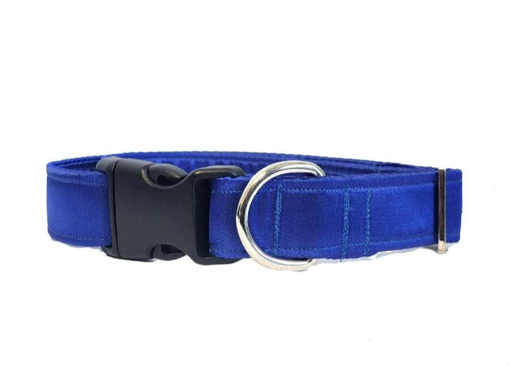 Blue Satin Dog Collar