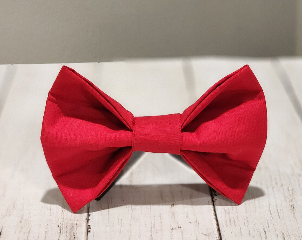 Solid Red or Polka Dot Dog Bow Tie