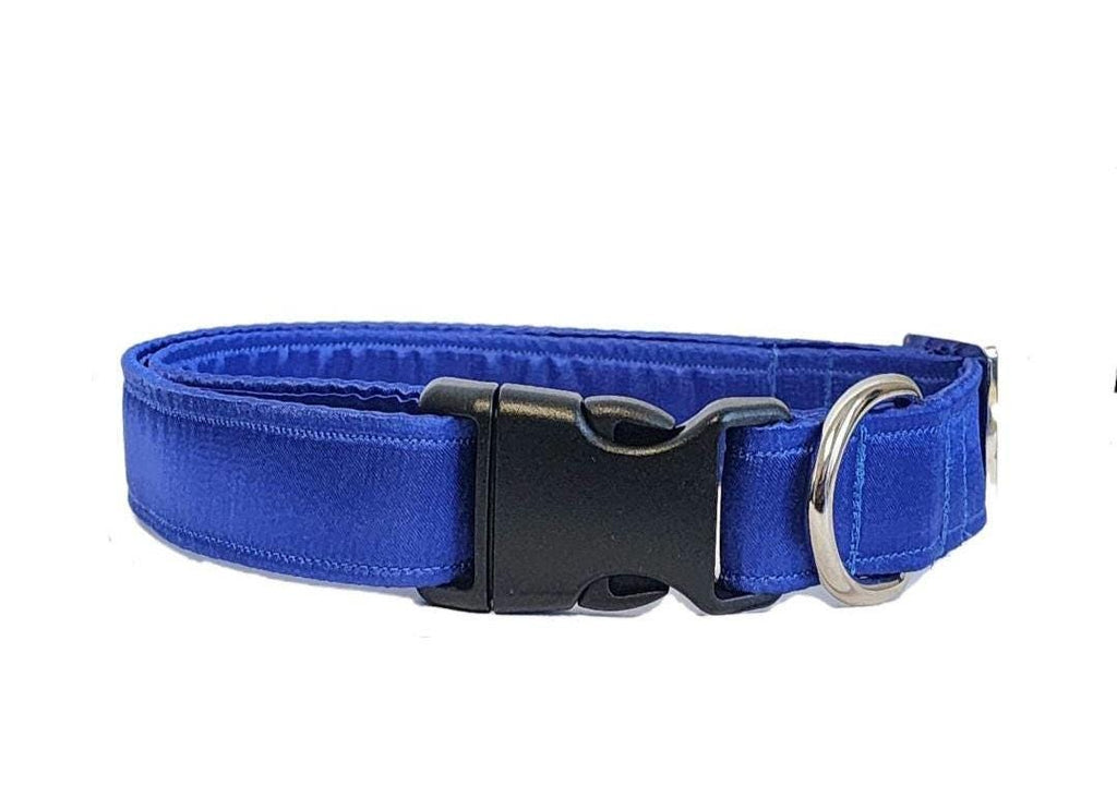 Blue Satin Dog Collar