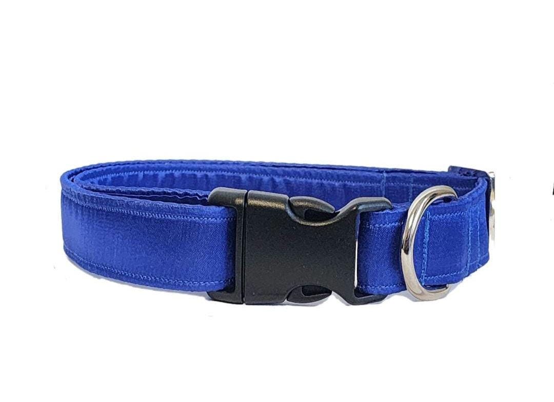 Blue Satin Dog Collar