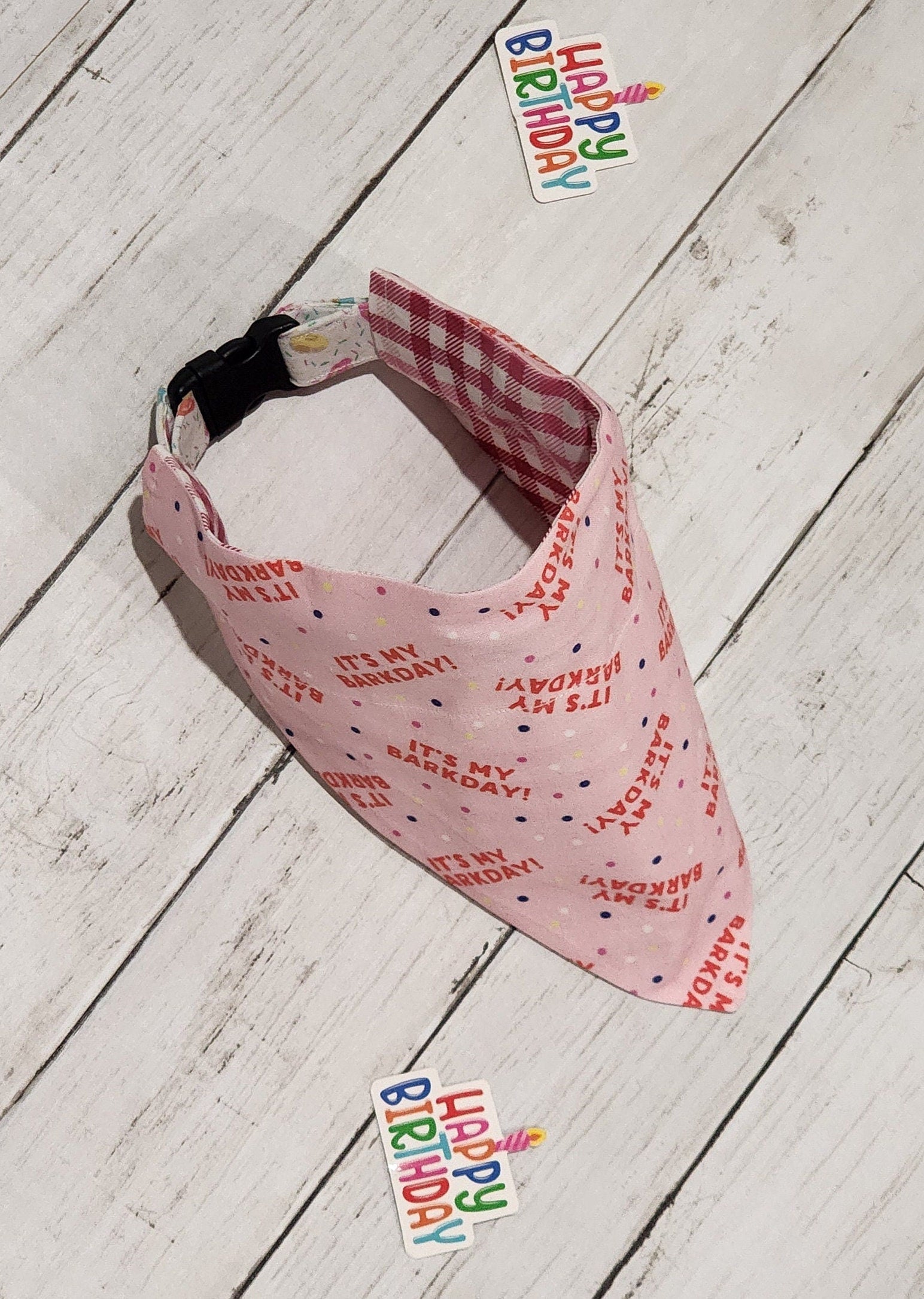 Pink Barkday Bandana
