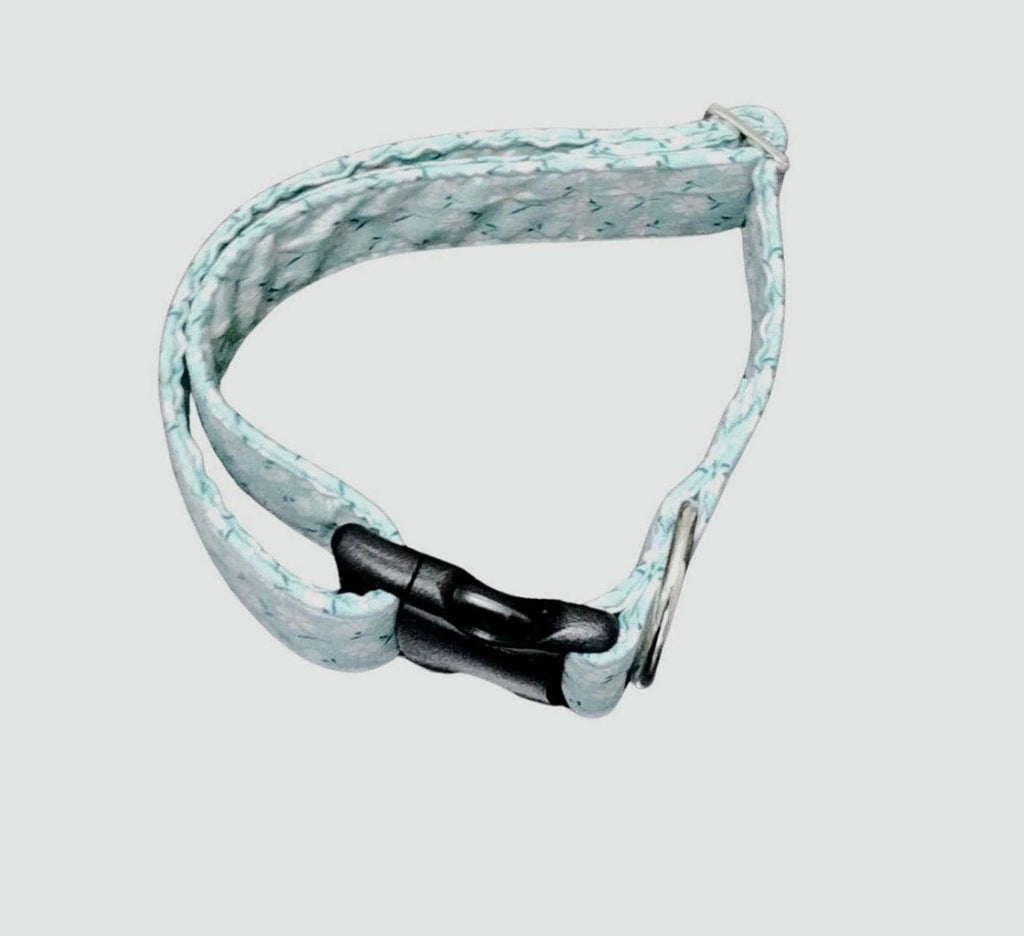 Wide Teal Daisy Dog Collar