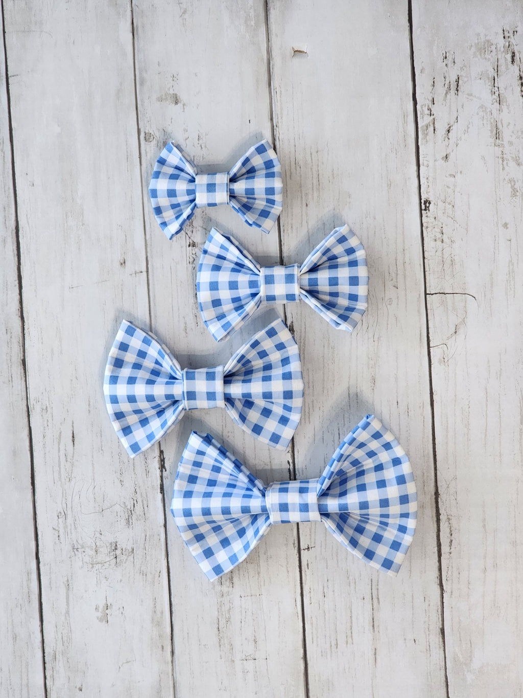 Blue Checkered Plaid Dog Bow Tie