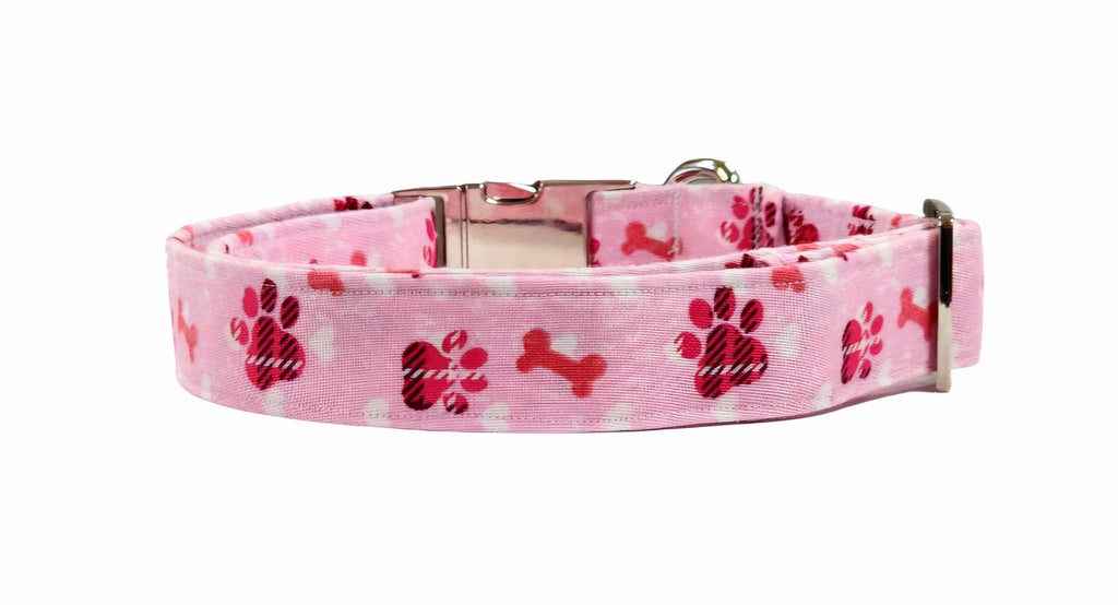 Pink With Paws Dog Collar