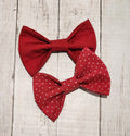 Solid Red or Polka Dot Dog Bow Tie