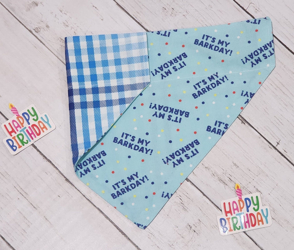 Blue Barkday Bandana
