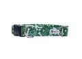 Green Dog Collar With White Paws And Bones