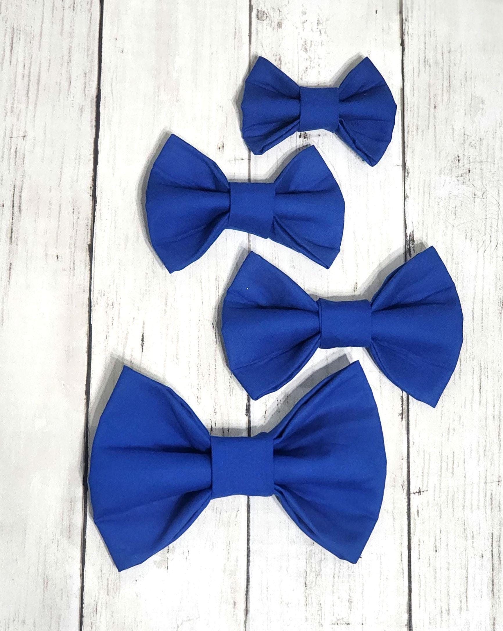 Solid Blue or Polka Dot Dog Bow Tie
