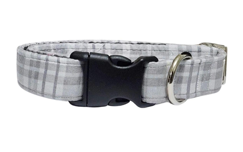 Gray Plaid Dog Collar