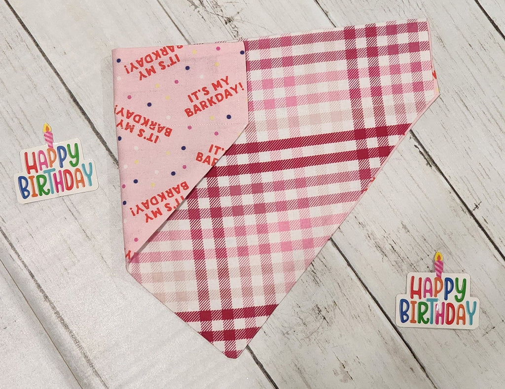 Pink Barkday Bandana