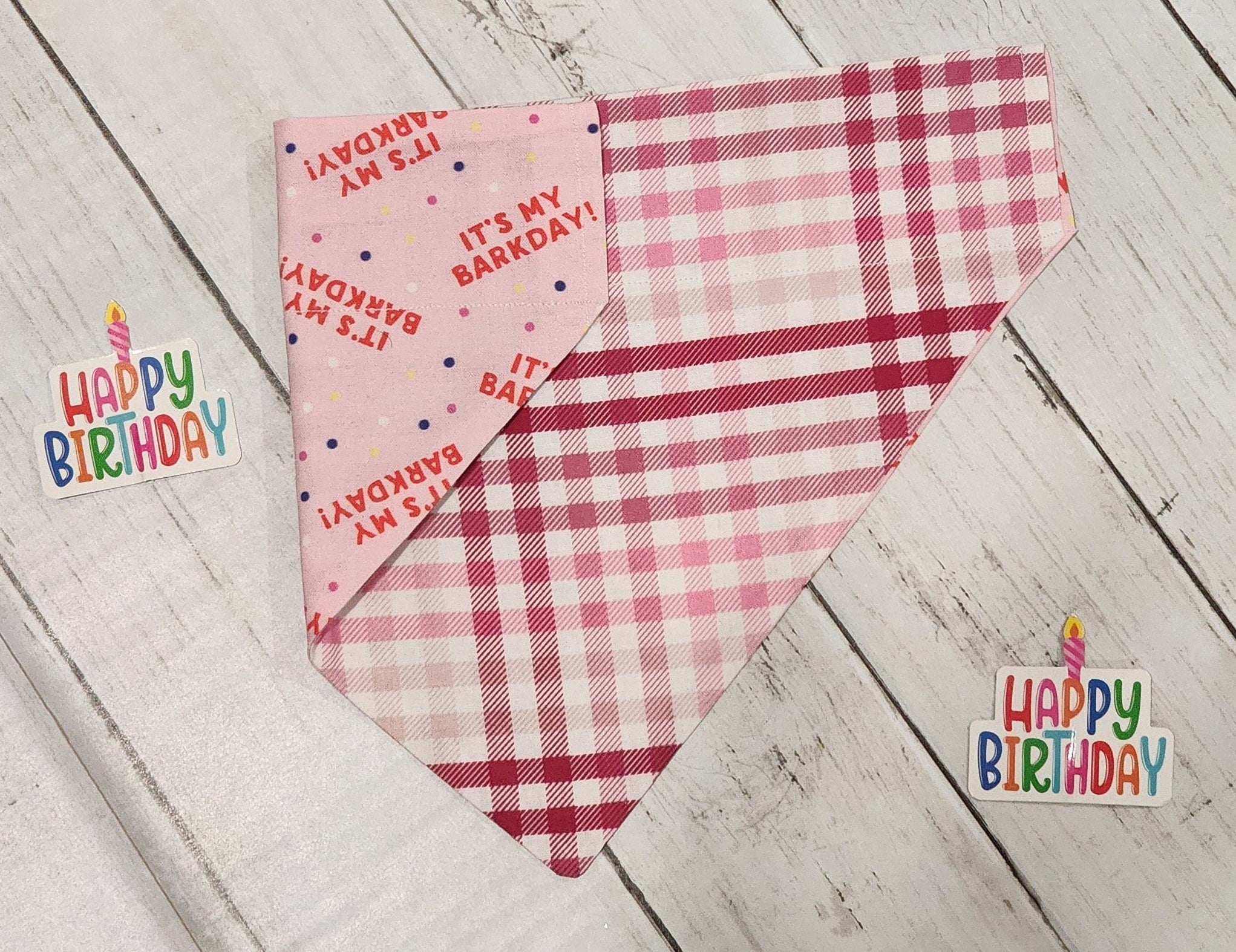 Pink Barkday Bandana