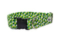 Wide Green Polka Dot Dog Collar