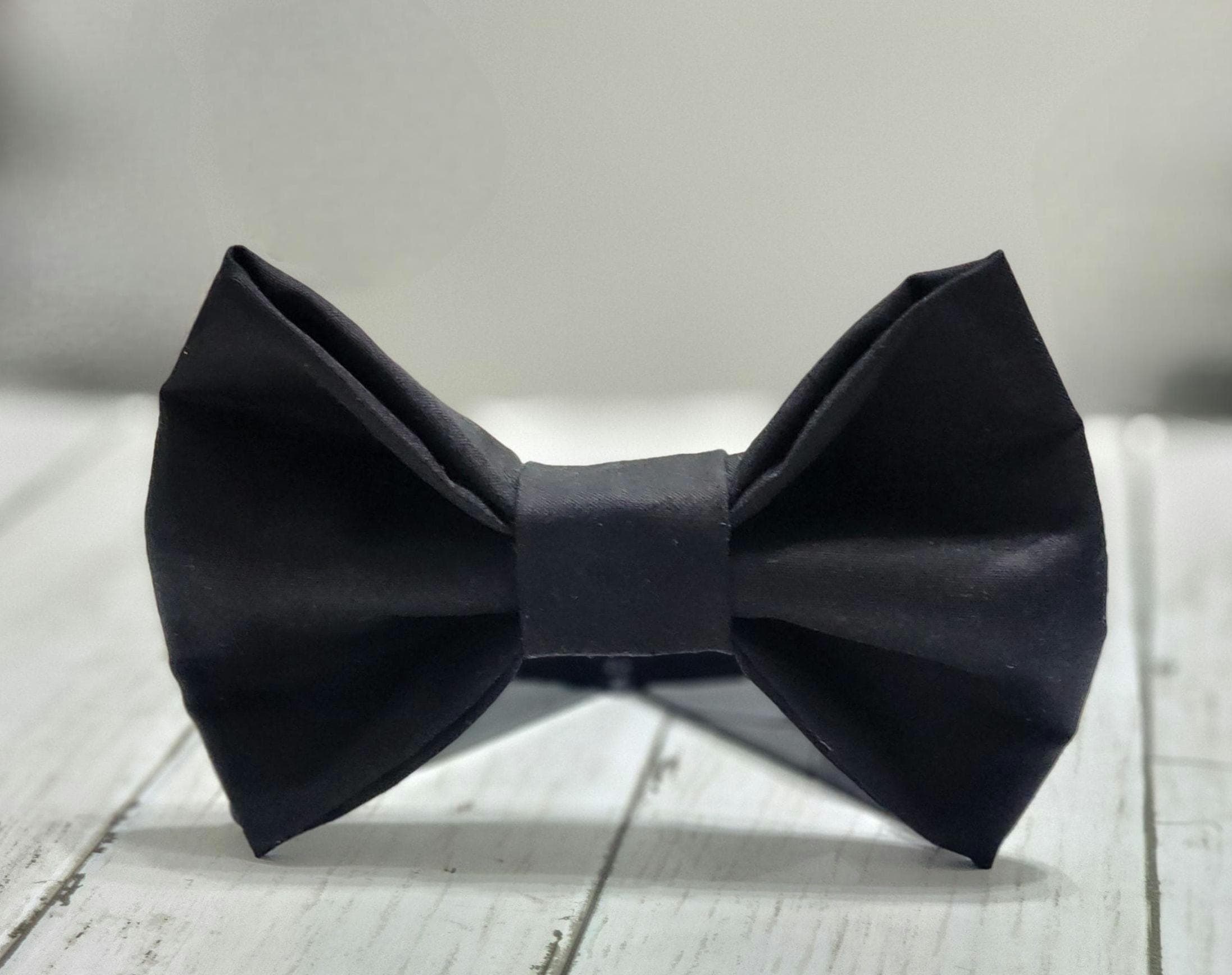 Solid Black or Polka Dot Dog Bow Tie