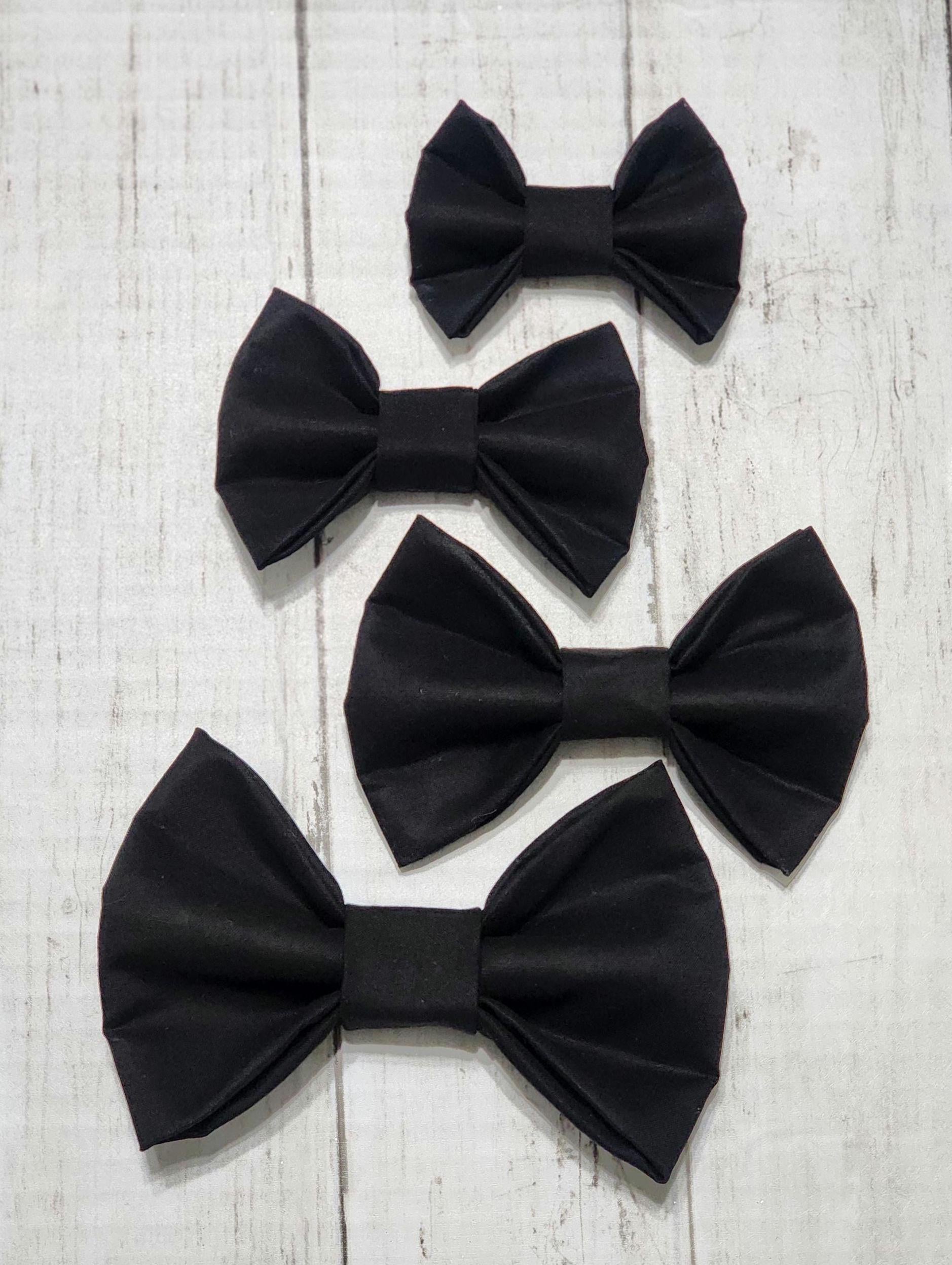 Solid Black or Polka Dot Dog Bow Tie