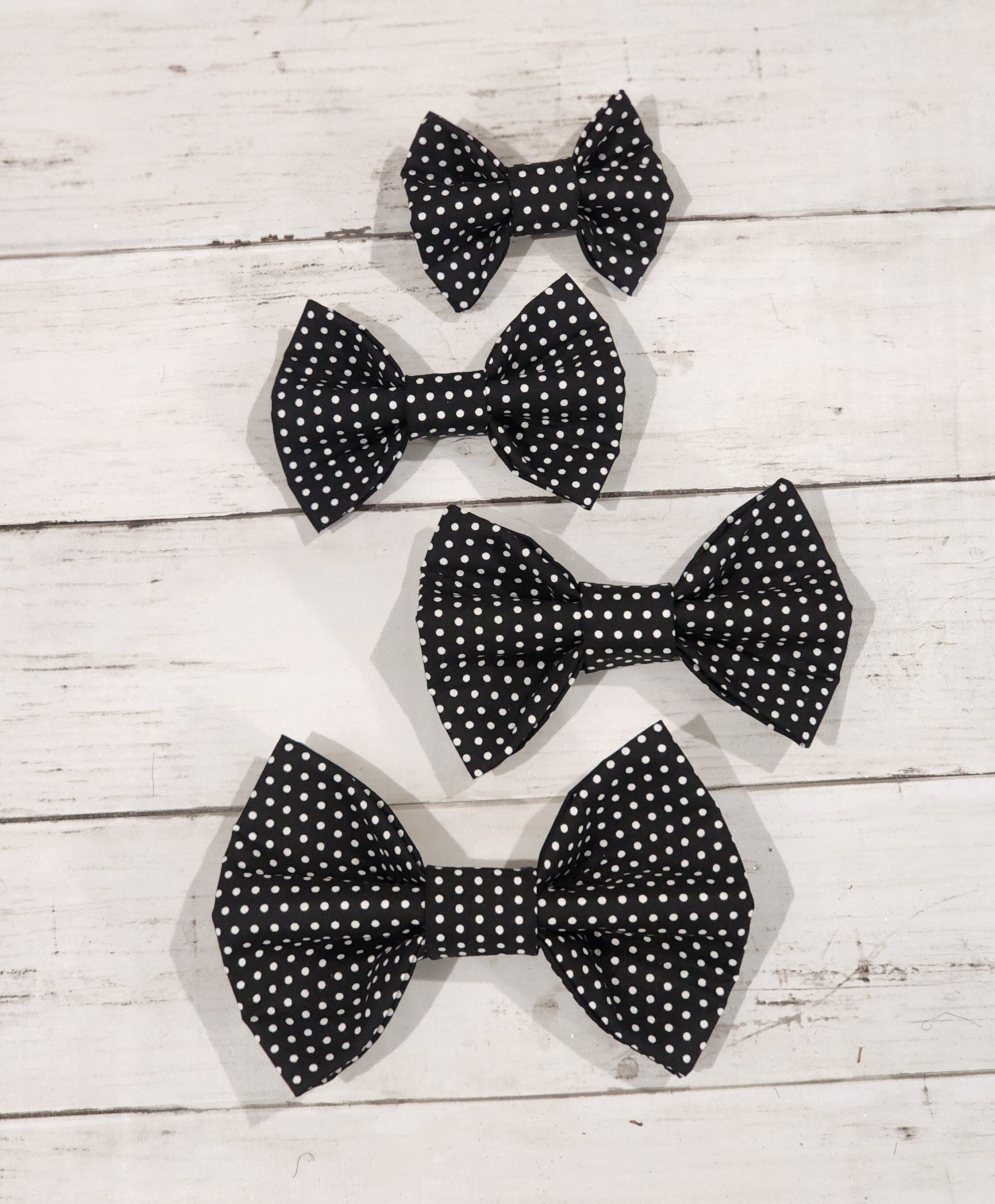 Solid Black or Polka Dot Dog Bow Tie