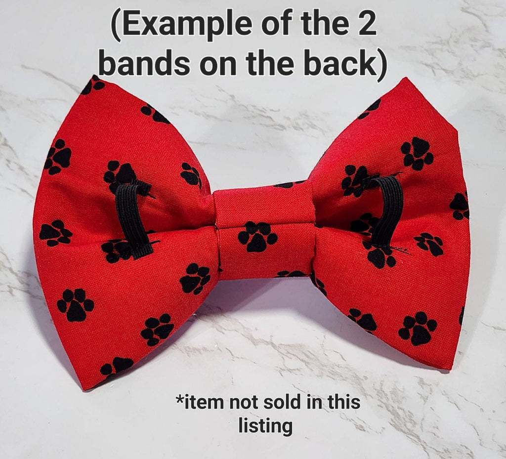 Red Dog Bow Tie With White Paws and Bones
