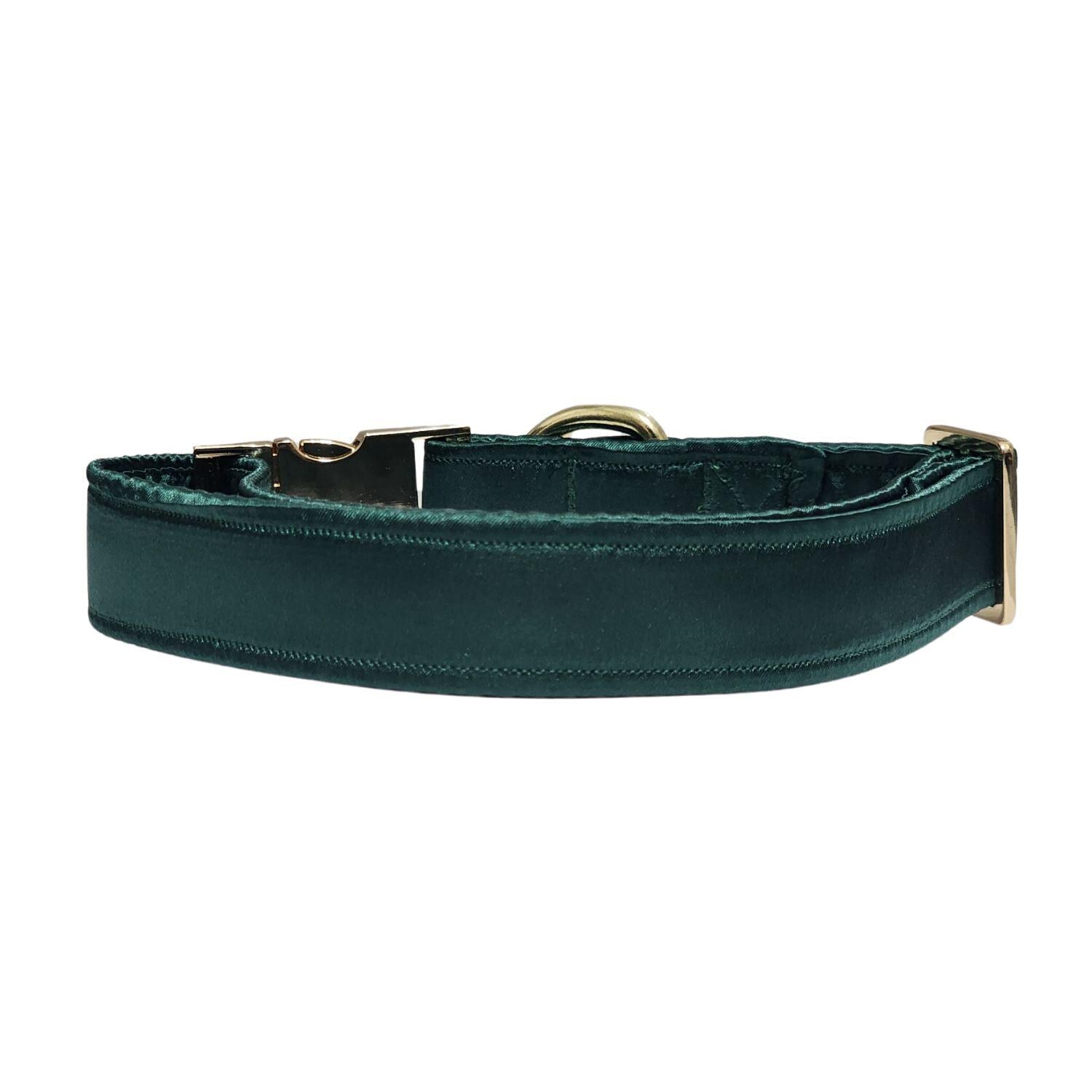 Hunter Green Satin Dog Collar