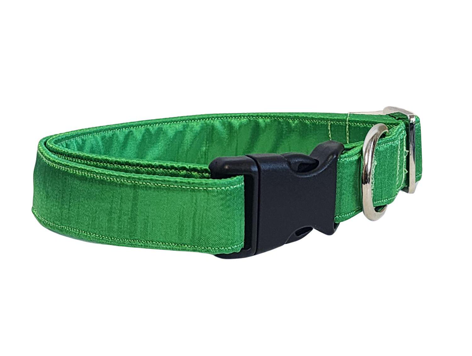 Green Satin Dog Collar