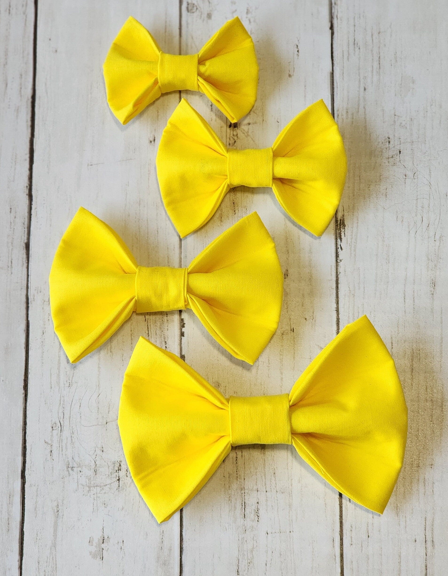 Solid Yellow or Polka Dot Dog Bow Tie