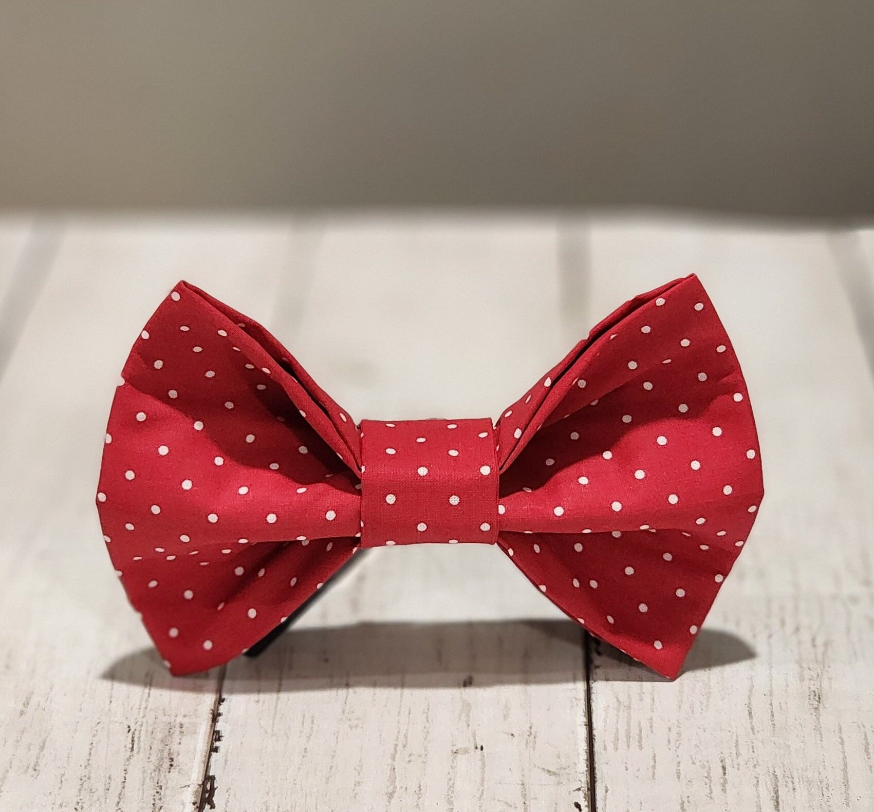 Solid Red or Polka Dot Dog Bow Tie