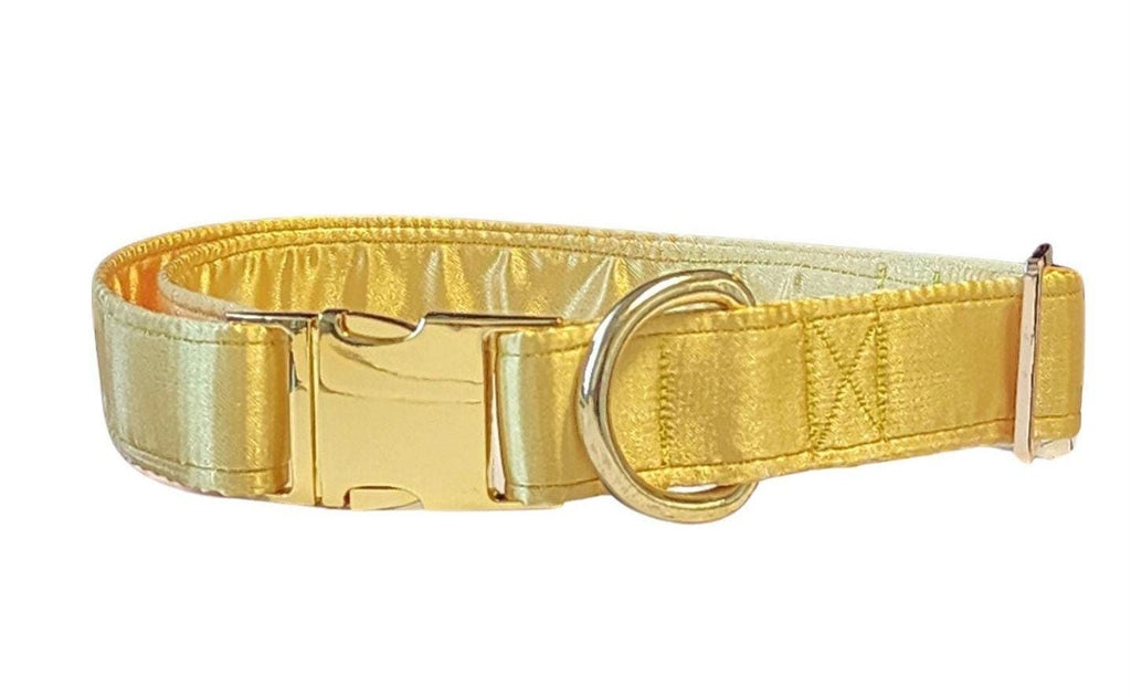 Yellow Satin Dog Collar