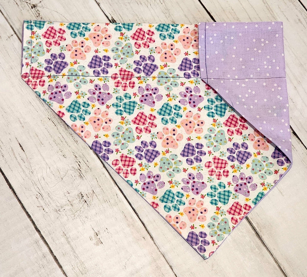 Blue Pink Purple Paw Bandana