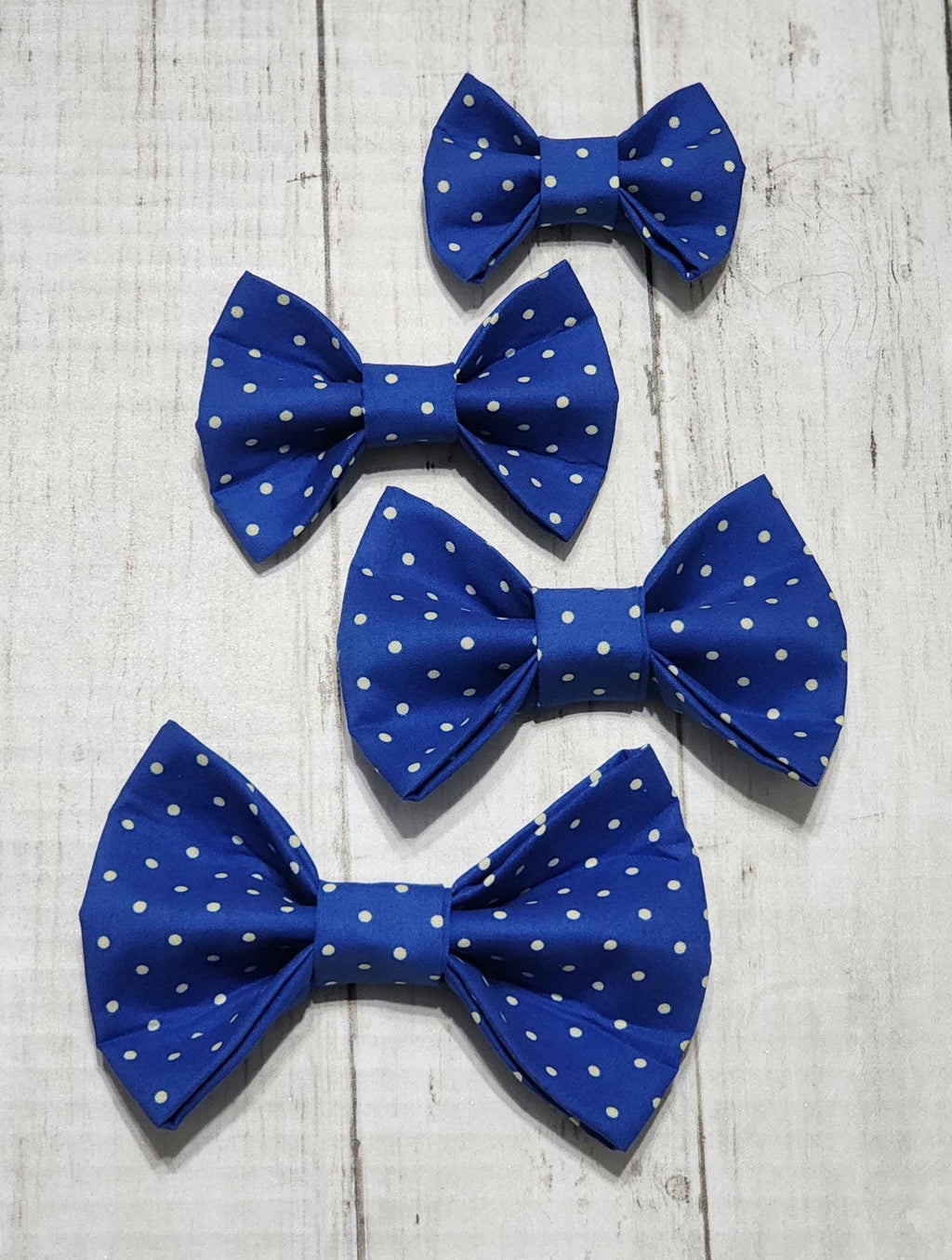Solid Blue or Polka Dot Dog Bow Tie