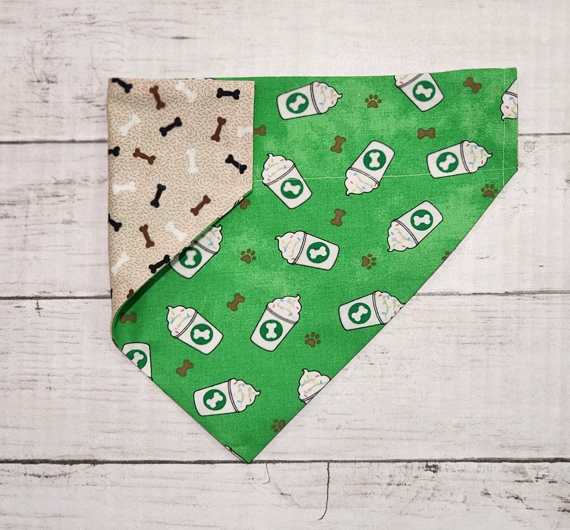 Green Pup Cup and Bone Bandana