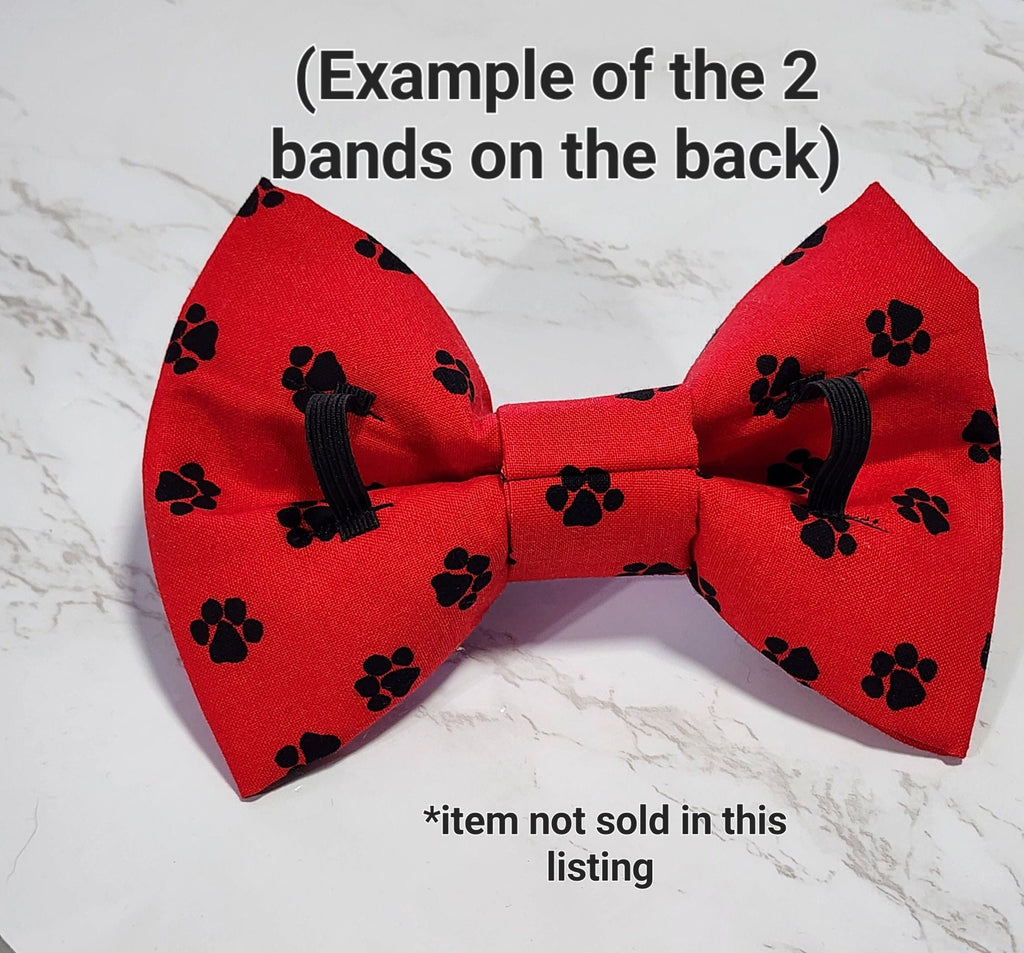Blue Dog Bow Tie With Heart, Paws and Bones