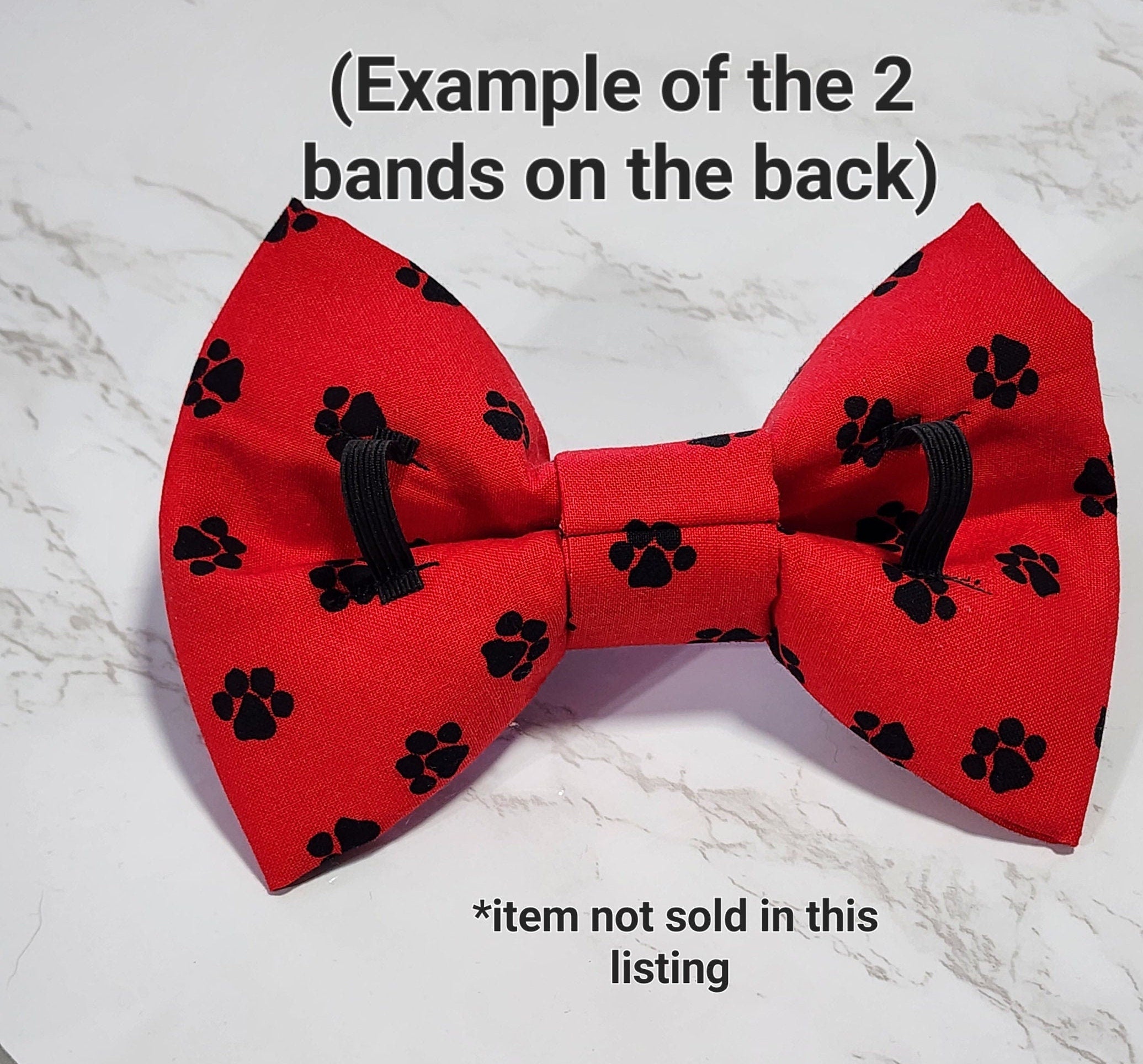 Blue Dog Bow Tie With Heart, Paws and Bones