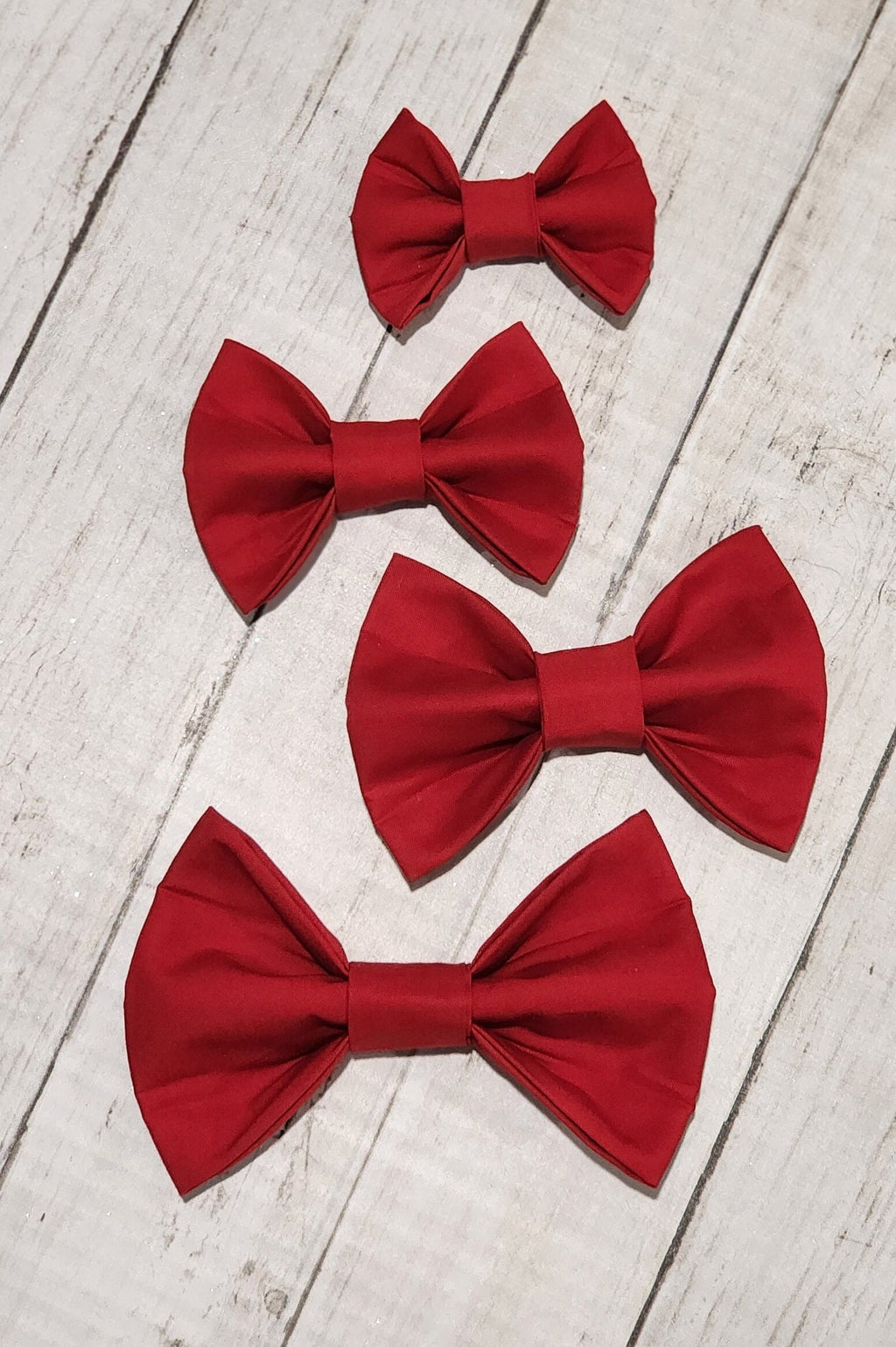 Solid Red or Polka Dot Dog Bow Tie