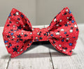 Red Dog Bow Tie With Blue and White Stars