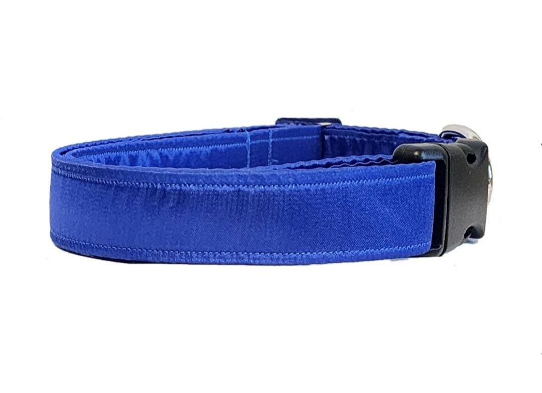 Blue Satin Dog Collar