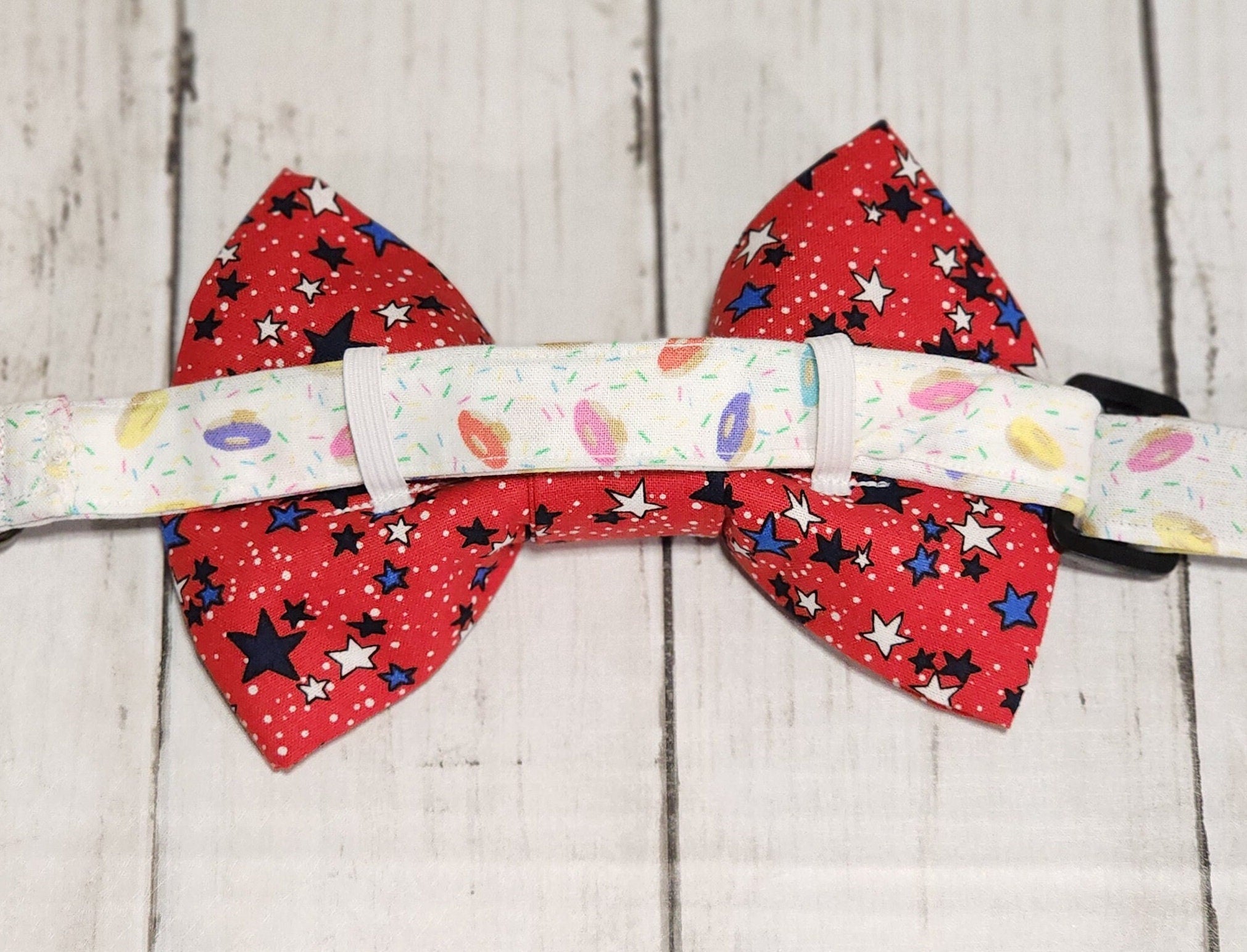 Red Dog Bow Tie With Blue and White Stars