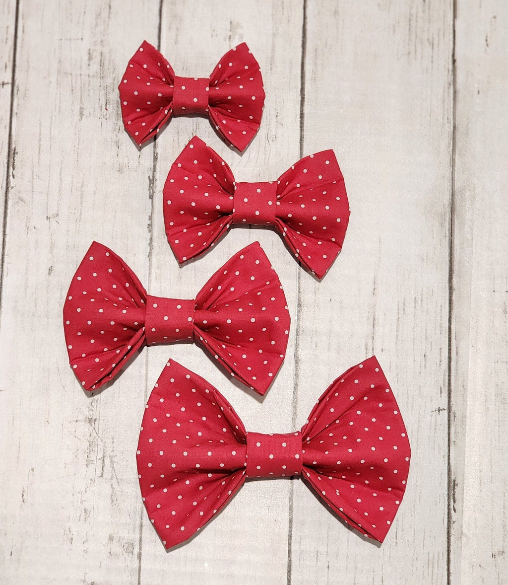 Solid Red or Polka Dot Dog Bow Tie