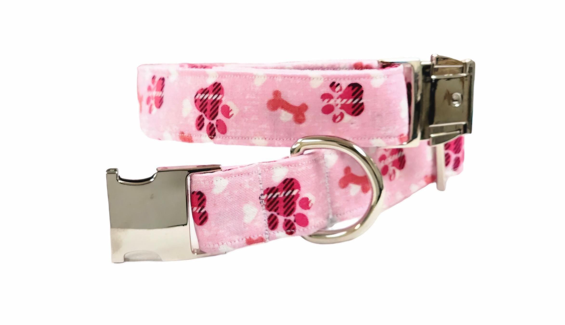Pink With Paws Dog Collar