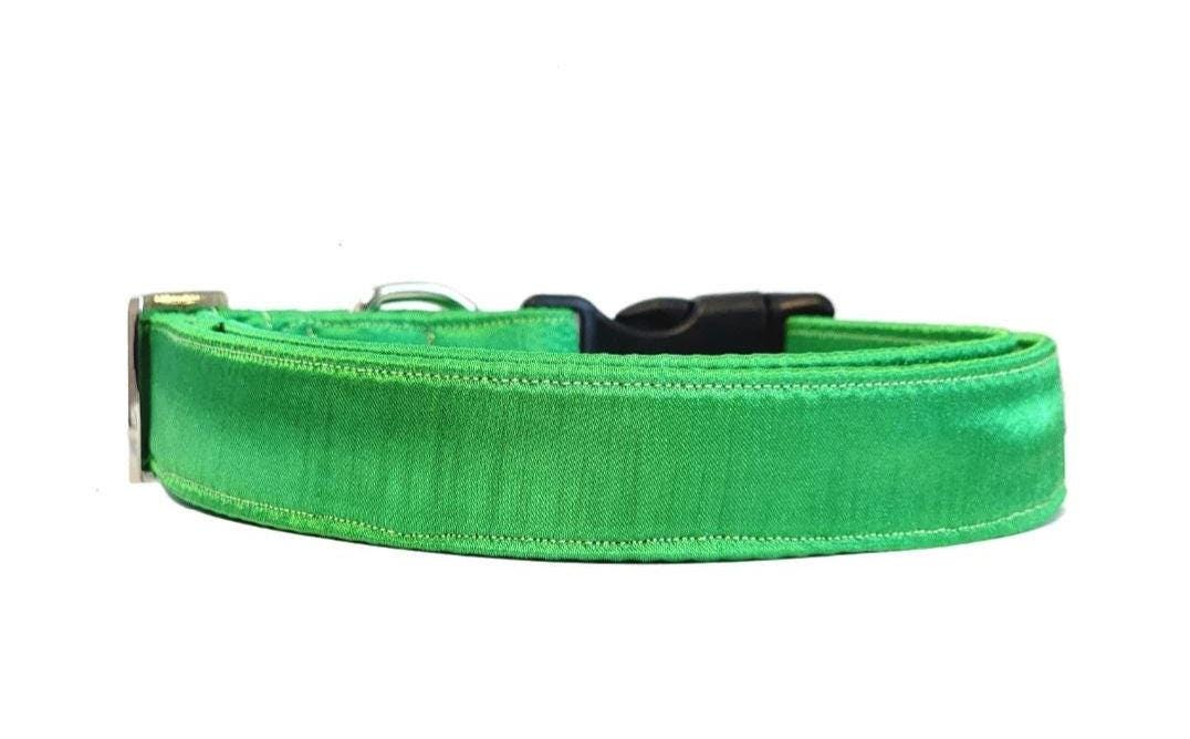 Green Satin Dog Collar