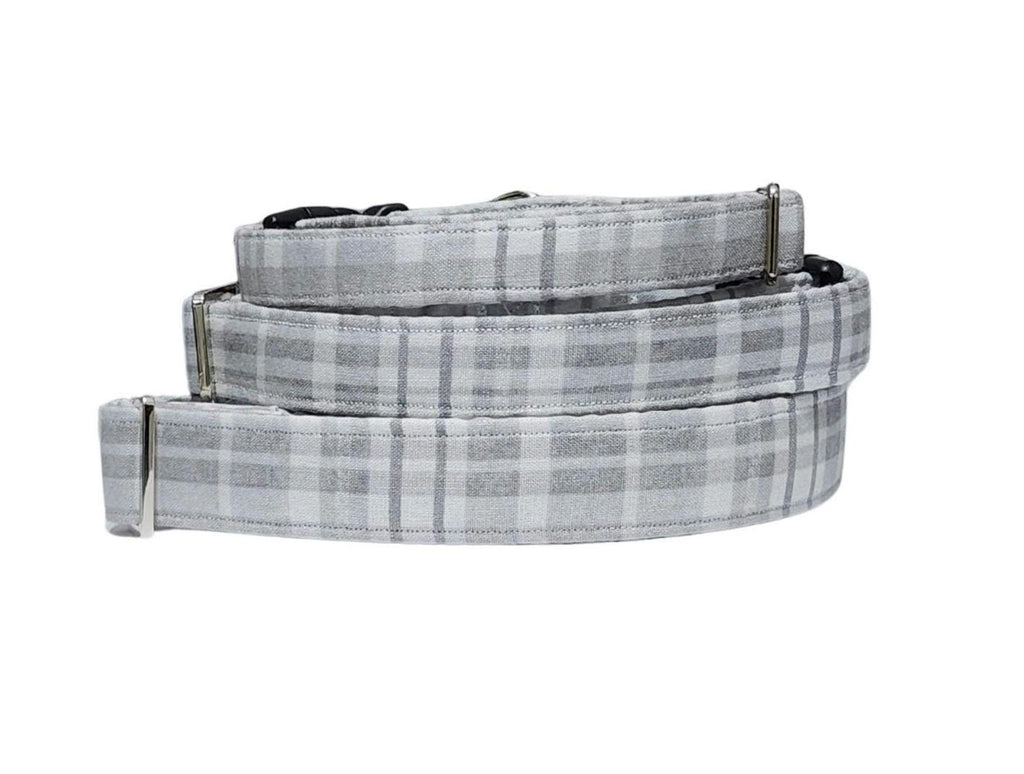 Gray Plaid Dog Collar