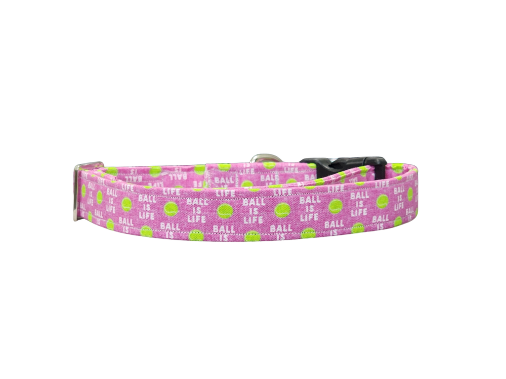 Pink Ball Is Life Dog Collar