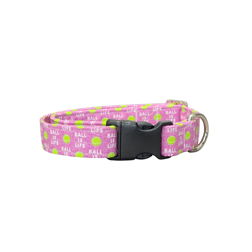 Pink Ball Is Life Dog Collar