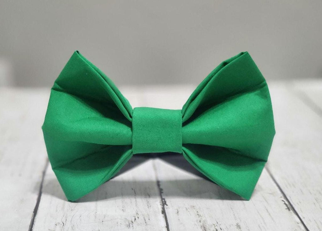 Solid Kelly Green Dog Bow Tie
