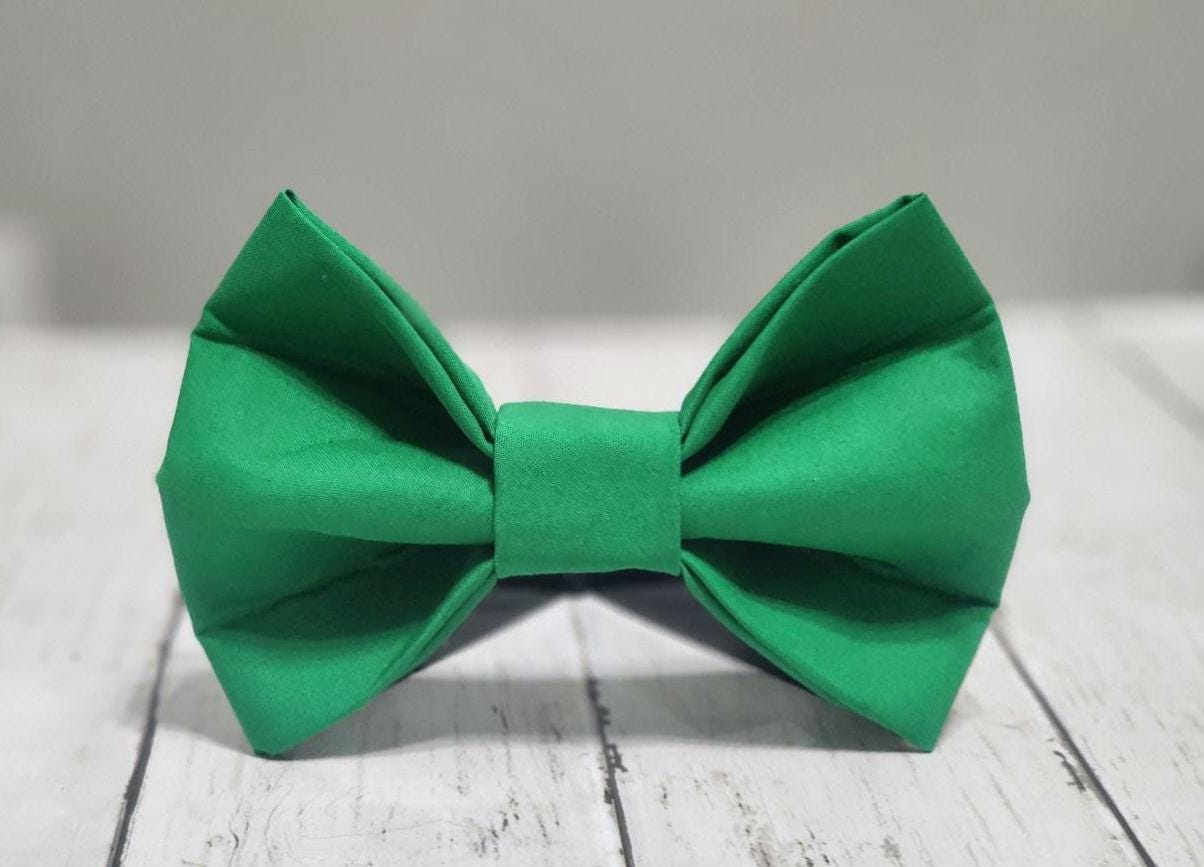 Solid Kelly Green Dog Bow Tie